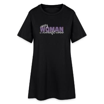 Every Woman is a Wonderful Woman - Frauen T-Shirt-Kleid - Schwarz - Vorne
