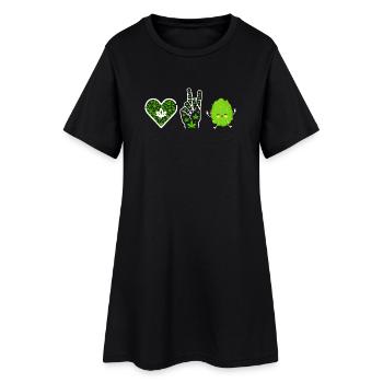 Amour, Paix, Bonheur - Robe T-shirt Femme - noir - Devant