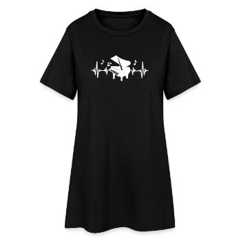 Piano Pianist - Frauen T-Shirt-Kleid - Schwarz - Vorne