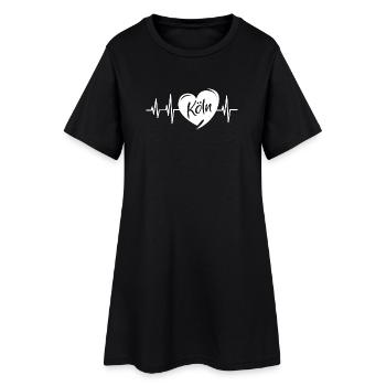 Cologne Battement de cœur Amour Coeur Pulsation Symbole Icône de la ville - Robe T-shirt Femme - noir - Devant
