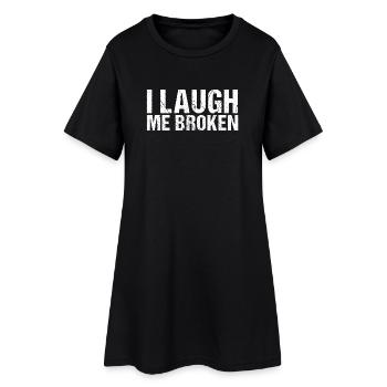 Je ris moi broken denglish - Robe T-shirt Femme - noir - Devant