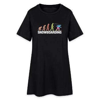 Die Evolution des Snowboard-Designs - Frauen T-Shirt-Kleid - Schwarz - Vorne