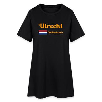 Utrecht, Pays-Bas - Imprimés élégants - Robe T-shirt Femme - noir - Devant