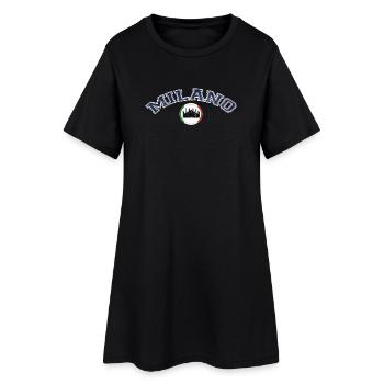 Mailand, Milano, Milan - Frauen T-Shirt-Kleid - Schwarz - Vorne