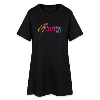Party Flourishes Celebrate Colorful Rainbow Silhouette Fun - Women’s T-Shirt Dress - black - Front