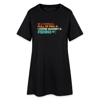 Neodymium Magnet Fishing Magnetic Fisher - Women’s T-Shirt Dress - black - Front
