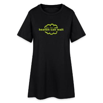heaven_can_wait - Frauen T-Shirt-Kleid - Schwarz - Vorne