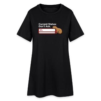 Capybara Fatigué Batterie Vide Humour - Robe T-shirt Femme - noir - Devant