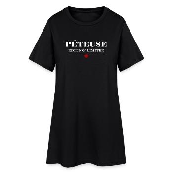 péteuse - Robe T-shirt Femme - noir - Devant