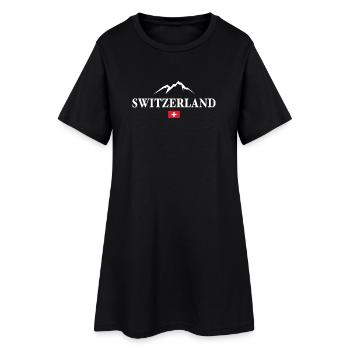Montagne de randonnée suisse - Robe T-shirt Femme - noir - Devant