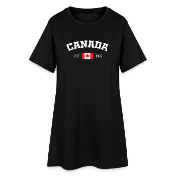 Écusson d’érable vintage du Canada 1867 - Robe T-shirt Femme - noir - Devant
