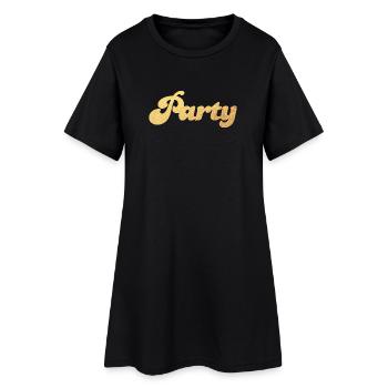 Fête Or Célébration Luxe Glamour Vintage Fun Rétro - Robe T-shirt Femme - noir - Devant