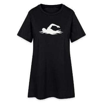 Silhouette de nageurs dans l’eau - Robe T-shirt Femme - noir - Devant