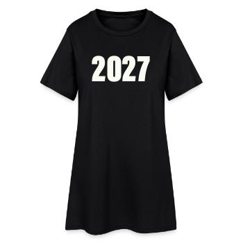 2027_zahl- - Robe T-shirt Femme - noir - Devant