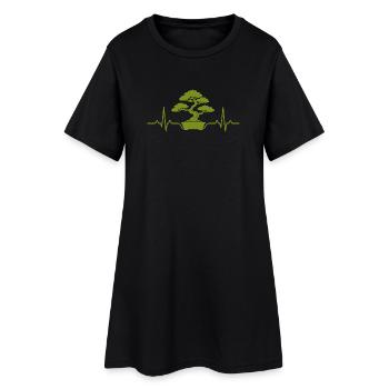 Japanese Bonsai Tree Plant Heartbeat Bonsai - Women’s T-Shirt Dress - black - Front