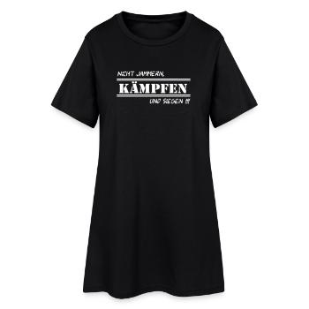 Fun Spruch Shirt Arbeit Nicht Jammern kämpfen (25) - Frauen T-Shirt-Kleid - Schwarz - Vorne
