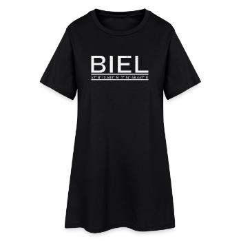 Coordonnées Bienne - Robe T-shirt Femme - noir - Devant