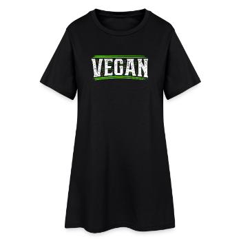 Vegan | Végétaliens | Végétalienne - Robe T-shirt Femme - noir - Devant