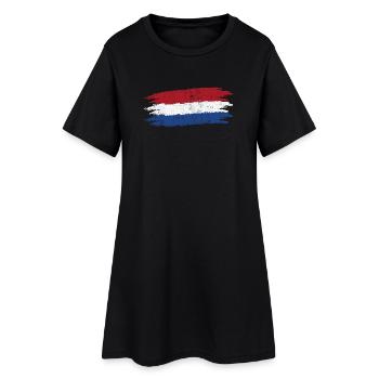 Drapeau néerlandais coups de pinceau Tee - Robe T-shirt Femme - noir - Devant