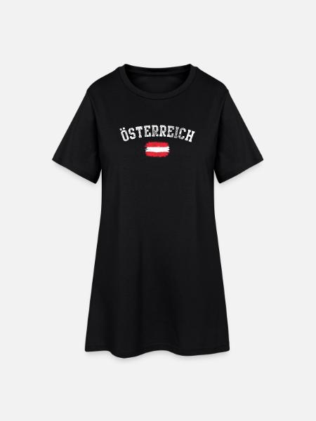 Österreich Brush Flag Emblem - Women’s T-Shirt Dress - black