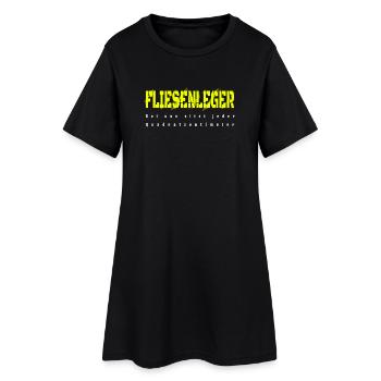 Fliesenleger Design - Frauen T-Shirt-Kleid - Schwarz - Vorne