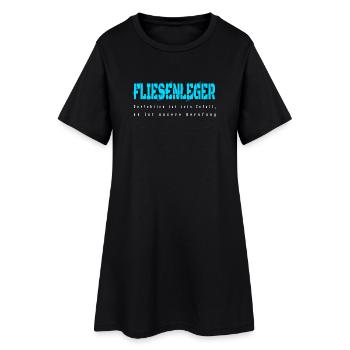 Fliesenleger Design - Frauen T-Shirt-Kleid - Schwarz - Vorne