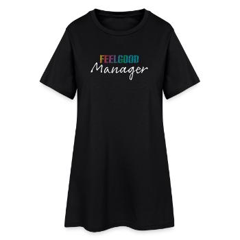 Design FeelgoodManager weiss bunt - Frauen T-Shirt-Kleid - Schwarz - Vorne