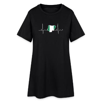 Nigeria Herzschlag - Frauen T-Shirt-Kleid - Schwarz - Vorne