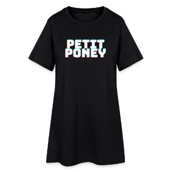 Petit poney - Robe T-shirt Femme - noir - Devant