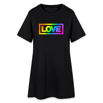 Typo LOVE Kontur Arc-en-ciel - Robe T-shirt Femme - noir - Devant
