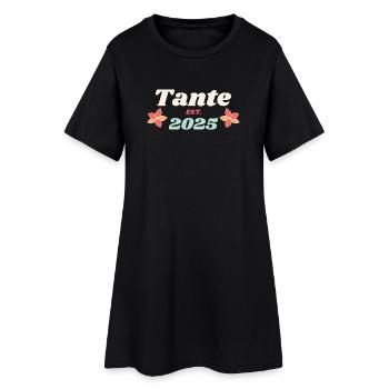 Tante Est 2025 Ich werde Tante Retro Style - Frauen T-Shirt-Kleid - Schwarz - Vorne