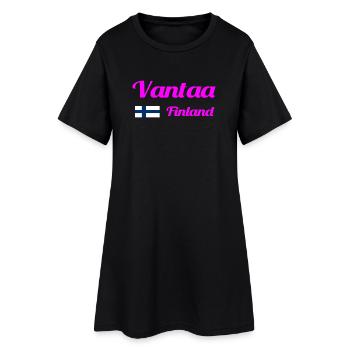 Vantaa Finnland Drucken - Frauen T-Shirt-Kleid - Schwarz - Vorne