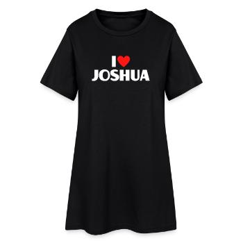 J'aime Joshua Red Heart Romantic Name Fan - Robe T-shirt Femme - noir - Devant