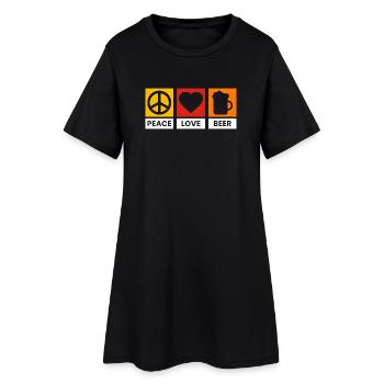 Peace Love Beer Design - Women’s T-Shirt Dress - black - Front