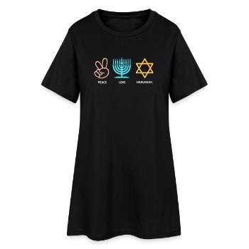 Hanoukka Hanoukka Hanoucca - Robe T-shirt Femme - noir - Devant