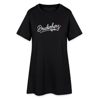 Frère Coeur Frères Grand Bro Disant Petit Frère - Robe T-shirt Femme - noir - Devant