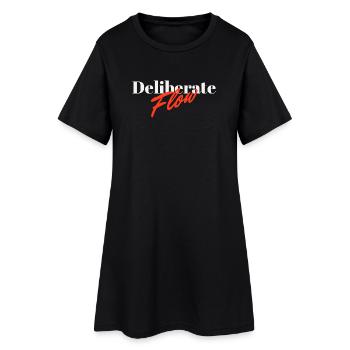 Deliberate Flow Minimal Typography Design - Women’s T-Shirt Dress - black - Front