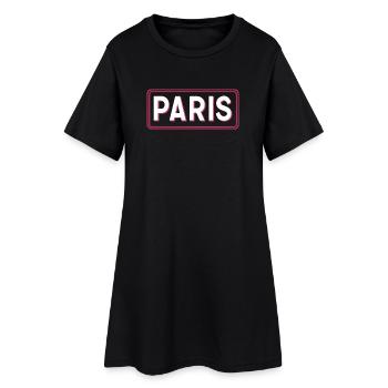Pariser Neonschild Pink Rahmen - Frauen T-Shirt-Kleid - Schwarz - Vorne