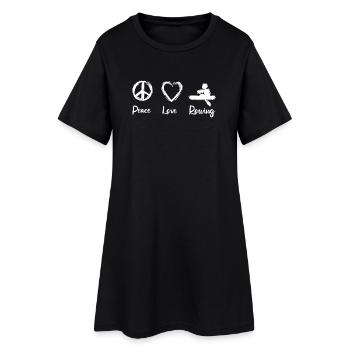 Peace Love Rowing - Women’s T-Shirt Dress - black - Front