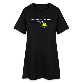 Qui êtes-vous ? Joueur de pickleball drôle - Robe T-shirt Femme - noir - Devant