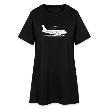 Croquis d’avion - Robe T-shirt Femme - noir - Devant