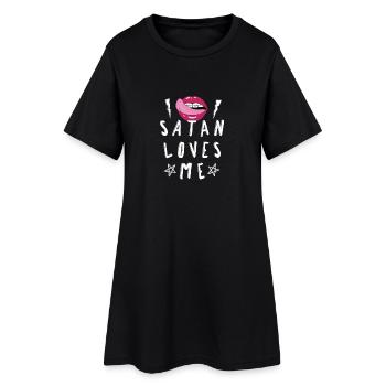 Satanic Lips Satan m'aime Pentagram athée - Robe T-shirt Femme - noir - Devant