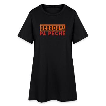 débrouya pa péché proverbe créole - Robe T-shirt Femme - noir - Devant