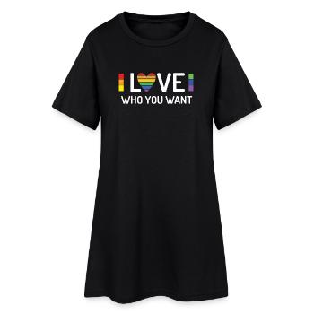 Mois de la fierté - Aimez qui vous voulez - Robe T-shirt Femme - noir - Devant