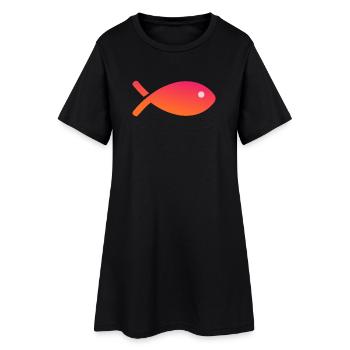 FISH. APRIL FOOL - Women’s T-Shirt Dress - black - Front
