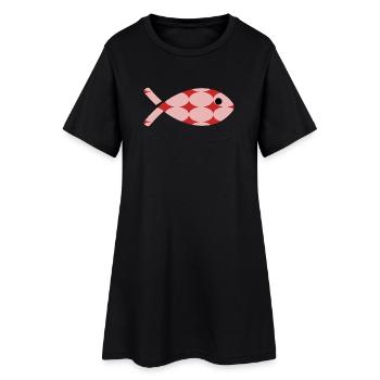 POISSON. POISSON D'AVRIL. MER. OCÉAN. NATURE. HUMO - Robe T-shirt Femme - noir - Devant