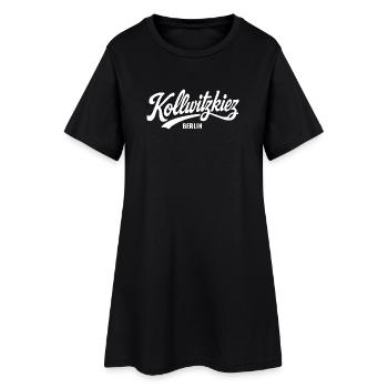 Kollwitzkiez Berlin Vintage Schriftzug   - Frauen T-Shirt-Kleid - Schwarz - Vorne