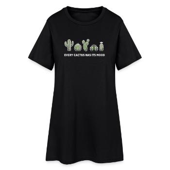 Chaque cactus a son humeur – motif du cactus - Robe T-shirt Femme - noir - Devant