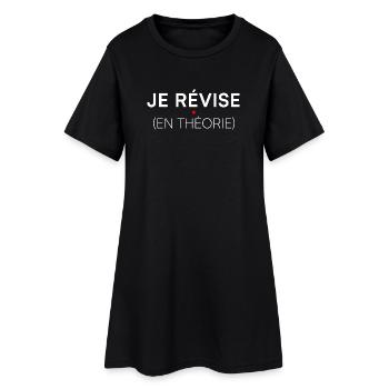 Je révise en théorie humour étudiant - Robe T-shirt Femme - noir - Devant