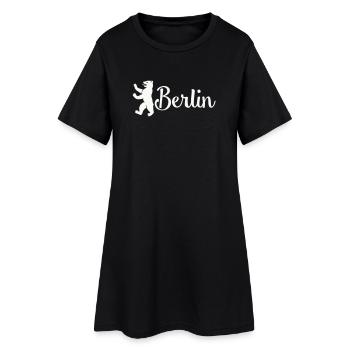 Berlin Bär Logo Schriftzug - Frauen T-Shirt-Kleid - Schwarz - Vorne